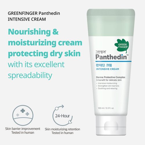 GREEN FINGER Panthenol Face Moisturizing Cream 3.4 oz | Hyaluronic acid Ceramide Vitamin Squalane Face Body Lotion | Skin Barrier Repair Moisturizer for Sensitive Itch Skin | Korean Skincare