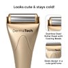 DermaTech Skincare Cold Therapy Facial Ice Roller | Ice Roller for Face & Eye Puffiness Relief | Stainless Steel Cooling Face Massager Roller | Aesthetic Ice Roller Gold
