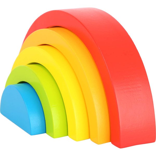 Small Foot Wooden Rainbow Building Blocks (Small)-Babies Learn Hand-Eye Coordination,Patterns&Colors While Developing Fine Motor Skills-Classic Educational Game for Toddlers-Age 12+ Months