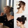 Bow Claw Clips for Women Bow Hair Clips 2 Pcs Black White Tulle Claw Clips for Thin Thick Curly Hair Bow-knot Hair Claw Clip Big Bows for Women Girls Claw Clip with Bow Hair Styling Accessories