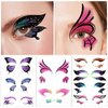 Konsait 6 Sheets Butterfly Tattoos Temporary for Women Girls Face Tattoos for Women Eye Sticker Makeup Kids Tattoos Temporary For Girls Face Temporary Tattoos Butterfly Wing Tattoos 17 Pairs
