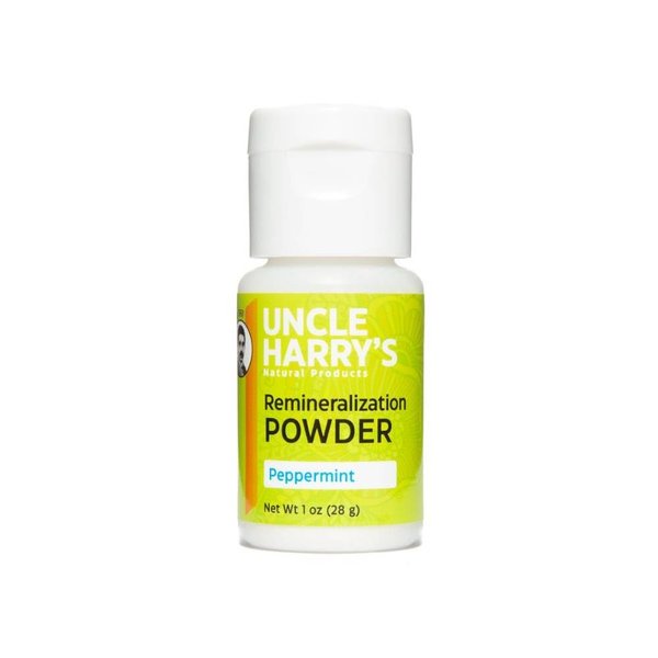Uncle Harry's Peppermint Remineralization Tooth Powder, Fluoride Free, Vegan, 1 Ounce