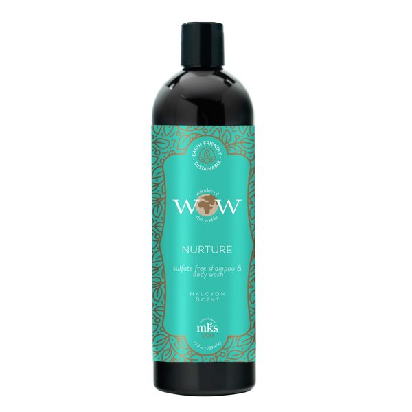 MKS eco WOW Nurture Sulfate-Free Shampoo & Body Wash, Halcyon Scent - 25 fl oz - Free From Silicones, Sulfate Cleansers, Parabens, Gluten, Mineral Oil & Petrolatum - Vegan, Cruelty Free