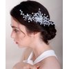 Chargances Bridal Crystal Hair Comb Wedding Blue Beaded Gemstone Hair Side Comb Fashion Flower Headband Headpieces Wedding Prom Flower Girl Hair Accessories for Women and Girls (Gold)