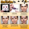 Amaxiu Day of the Dead Face Temporary Tattoos, 10 Sheets Halloween Floral Sugar Skull Temporary Face Tattoos Stickers Makeup Kit on Cheek Eye Forehead Nose Mouth for Halloween Masquerade Party