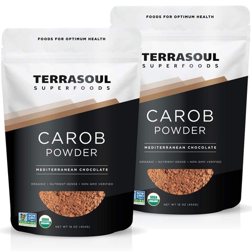 Terrasoul Superfoods Organic Carob Powder, 2 Lbs (2 Pack) - Cocoa Powder Alternative | High in Fiber