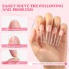 UNA GELLA XXL Long Square Nails Tips 216 PCS No C Curve Straight Nail Tips Full Cover Square Gel X Tips Extra Long Nail Tips Clear False Fake Nails Gel Nail Extension for Nail Salon Home DIY 12 Sizes