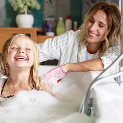 Healvian 4PCS Exfoliating Gloves Korean Exfoliating Mitts Soft Bath Gloves Exfoliating Body Scrubbers Bath Mitt Deep Cleaning Exfoliating Washcloth for Bath Shower Spa