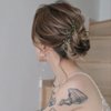 3pcs Green Wedding Hair Pins for Bride Crystal Bridal U Hair Pins for Women Rhinestone Hairpins for Wedding Party Brides Bridesmaids Women