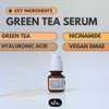 Skin Friendly Solutions Clarifying Green Tea Hyaluronic Acid Serum for red light therapy with Niacinamide - Skin Repairing and Clarifying Face Serum