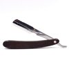 Parker SRDW, Walnut Wood Handle Straight Edge Barber Razor with Stainless Steel Blade Arm for Professionals, 5 Blades included
