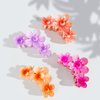 WHAVEL 4PCS Hawaiian Flower Hair Clips Hibiscus Flower Claw Clips for Thick Hair Cute Hair Clips Kawaii Beach Flower Hair Accessories for Women Summer Hawaii
