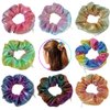 Women Shiny Metallic Scrunchies with zipper pouch tie dye scrunchies for girls secret zipper pocket scrunchies Tie Hidden Pocket scrunchies Hair Bands Soft Stash Hair Elastic Ties for Vsco Girl Stuff