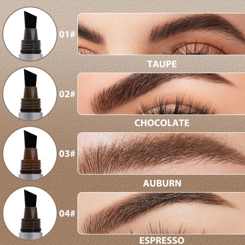 Brow-Fection Angled Brush & Dip-Chocolate, Liquid Eyebrow Brush, Supreme Eyebrow Brush, Eyebrow Tint, Waterproof Brow Pen, Angled Eye Brow Brush, Multi-Purpose Non-Smudged Eyebrow Pen (AUBURN)