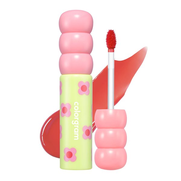 COLORGRAM Fruity Glass Tint 02 Dewy Grapefruit | Korean High Shine Lip Plumper | Glossy Lip Gloss with Subtle Orange Shade | Buildable, Blendable, Moisturizing, Non-Sticky, Long-Lasting, | 0.11 Oz