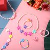 6 Sets Play Jewelry for Little Girls Princess Necklace Bracelet Set Includes Kid Beaded Necklace Bracelet with 8 Rings for Toddler Christmas Birthday Party Favors Cosplay(Mermaid, Rainbow Style)
