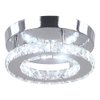 HOPGGIE Modern Crystal Chandelier LED Flush Mount Pendant Lighting Mini Ceiling Light Fixture for Bathroom Bedroom Hallway Staircase Bar Kitchen (Cold White)