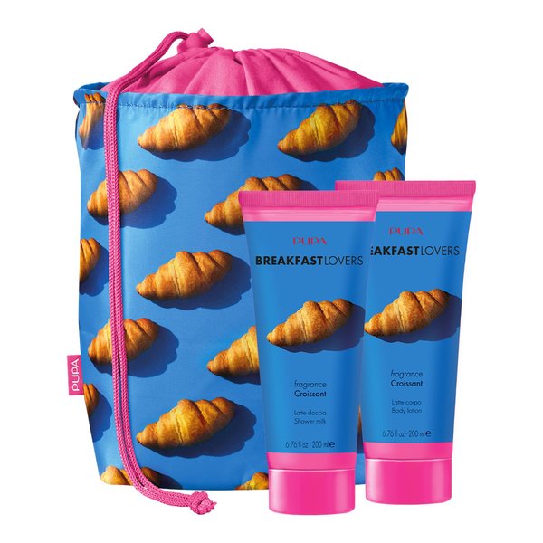Pupa Milano Breakfast Lovers Set, Croissant, 3 Pc - Body Wash and Lotion - Moisturizing Body Lotion - Hydrating Body Wash - Skin Care Gift Set