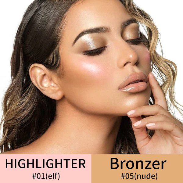 Contour Highlighter Makeup Stick, DE’LANCI 2 PCS Cream Contour Highlighter Sticks with Brush, New Updated Moisturize Highlighter and Concealer Stick, Face Contour Concealer Makeup For Light Fair Skin