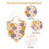 AWAYTR Crochet Head Scarf Hair Bandanas for Women Knit Bandana Headband Scarf Tie-Back Head Coverings Floral Headscarf for Girls (Yellow)