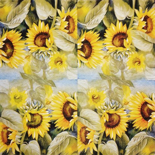 Colored Paper Cocktail Napkins, 20 Count Shabby Chic Napkins for Wedding, Dinner Tea Party Shower, Sunflower