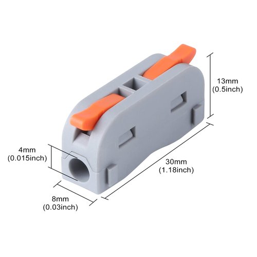 90 pcs XHF Conductor Compact Connectors Lever Connectors Nuts, Electrical Connectors Wire Terminals for Any Circuit Inline Splices 28-12 AWG (SPL-1)