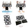 Makeup Brush Cleaning Mat & Makeup Brush Drying Rack, Diolan 28 Holes Makeup Brush Holder, Silicone Rubber Clover Shaped Mat Cleaner - Black & Pink