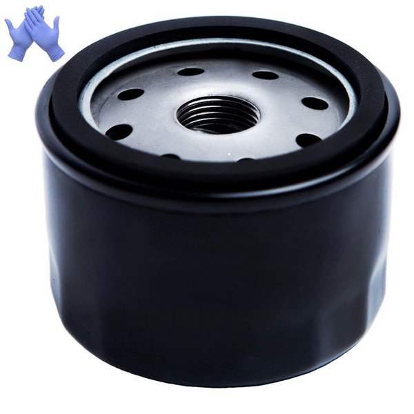 HOODELL 696854 Oil Filter with Gloves, Compatible with John Deere AM125424, Kawasaki 49065 7007, Pro Performance Lawn Mower Oil Filter