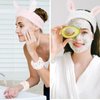 YISSION 6Pcs Face Wash Headbands and Wristbands Set Bunny Ears Headbands Spa Headband Makeup Headband Skincare Headbands with Wristbands for Women Girls Washing Face(White Pink)