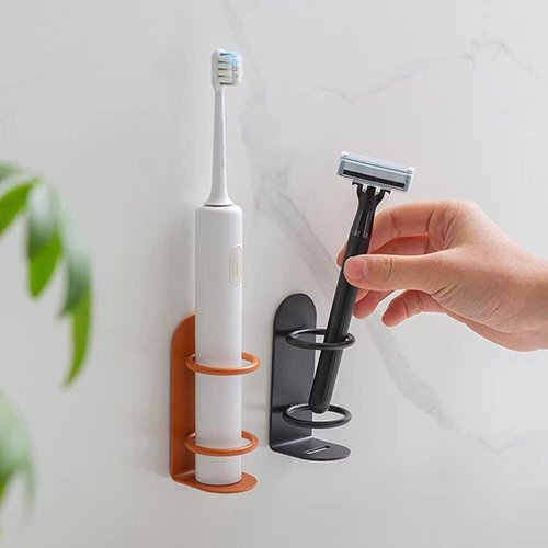 Mighty Eco-Friendly Wall Toothbrush Holder for Bathroom - No Drilling, 2Pack (White)