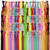 Syleia Hair Ties Pack of 100, Bright and Pastel Colors, Elastic Band, Ponytail Holders, Elastic Ribbon, Hair Band, Crease Free, Hand Knotted, Metal-free, Ouchless