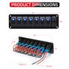 FXC Purishion 7 Gang Rocker Switch Aluminum Panel with Voltmeter & Dual USB(4.8 Amps) Fast Charging, Blue Backlit Led, Pre-Wired IP65 Waterproof for Marine, Boat, Car, Truck, Polaris, Jeep (Blue)