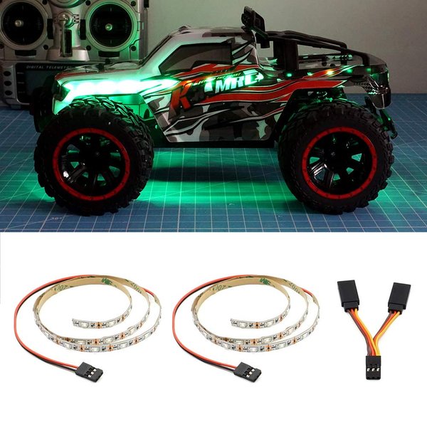 elechawk LED Light Strip for RC Fixed Wing Airplane Flying Wing Plane AR Wing Drone Model Car Truck (Green)
