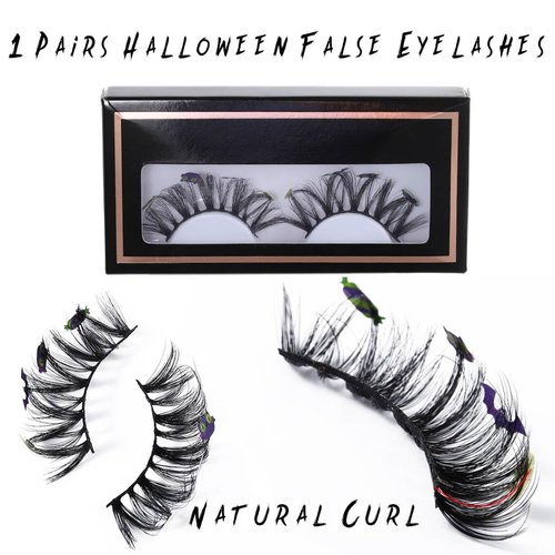 Uranian False Eyelashes Natural Look Faux Mink Lashes Fluffy Dramatic Decoration Long Lashes Halloween Costume Fake Eyelashes for Women and Girls(Style 3)