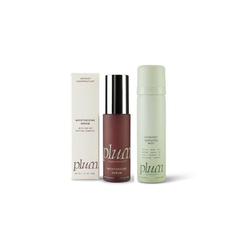 Plum Full Size Hydration Bundle: Hormone-Free Vaginal Moisturizing Serum & Cleansing Hydrating Mist Duo | pH-Balanced, Microbiome-Friendly, Long-Lasting Relief for Dryness & Irritation | 1 oz & 1.6 oz