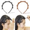 Braided Headbands with Hair Clips for Women and Girls - Thin Plastic Headband with Double Layer Twist, Fashion Hairstyle Hairpin
