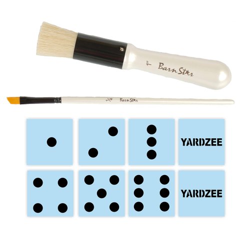 Barn Star Yardzee Dice Stencil Kit, Outdoor Dice Yard Game - Reusable - Giant Wood Dice