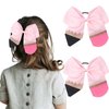 2PCS Back To School Hair Bows Tie Pencil Bows Pink Pencil Cheer Hair Bow Ties with Elastic Pencil Ponytail Holder Cheerleader Hair Accessories for First Day of School Kindergarten Girls