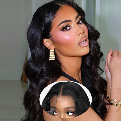 MARRYU 9x6 M-Cap Wear and Go Closure Wig Body Wave Lace Front Wigs Human Hair Pre Bleached Tiny Knots HD Lace with Baby Hair Upgraded No Glue Hd Lace Frontal Wigs Human Hair Glueless wigs Human Hair