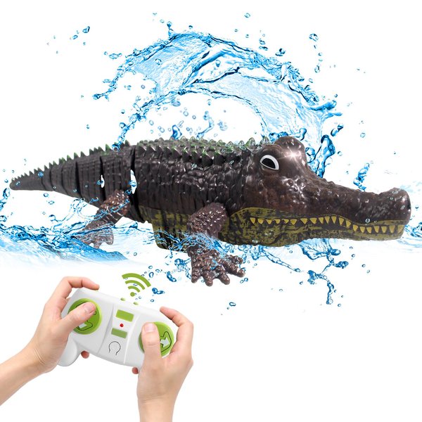 fromeasy Remote Control Crocodile Toys, RC Shark Pool Toys for Kids Ages 4-8, 2.4GHz Remote Control Alligator Water Toys, Swimming Pool Bathroom Toys Gift for Adults and Kids