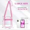 Mossio Clear Crossbody Bag Stadium Approved, Transparent Messenger Shoulder Bag for Concert, Beach, Travel & Sporting Pink