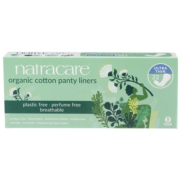 Natracare Organic Cotton Ultra Thin Panty Liners, Made with Certified Organic Cotton (1 Pack, 22 Liners Total)