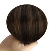 [For Wedding] YoungSee Wire Real Hair Extensions Brown Balayage Wire Couture Hair Extensions Human Hair Balayage Darkest Brown with Medium Brown Hair Wire Extensions Quick and Easy to Install 80G 16In