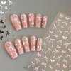 Sweet Pink White Black Bow Nail Stickers for Nail Art Kawaii Waving Ribbon Bowknot Nail Decor Nail Art Stickers Cute Bows Nail Design Stickers Nail Decals for Women Nail Art Supplies Nail Accessories