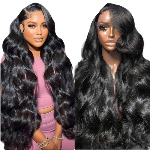 hogu 200 Density Body Wave Lace Front Wigs Human Hair 13x6 Hd Lace Frontal Wigs for Black Women Body Wave Human Hair Lace Front Wig (Natural Color, 30inch)