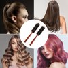 Boar Bristle Hair Brush, 2 Pack Small Round Hair Brush Portable Travel Styling Brush Roller Brush Soft Bristle Hair Brush for Blow Drying, Women Thin Hair, Short Hair, Fine Hair, Beard Brush for Men