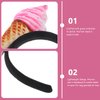 Beaupretty Spa Headband Ice Cream Headband 2PCS Ice Cream Cone Hair Band Ice Cream Party Hat Headpiece Food Vendor Costume for Dessert Party Costume Supplies