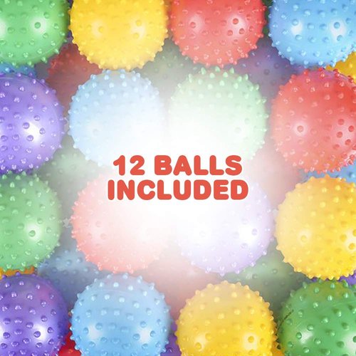 ArtCreativity Inflated Knobby Balls, Pack of 12, Spiky Sensory Bouncing Balls for Autism, ADHD, ADD, Anxiety Relief, Birthday Party Favors, Treasure Box Prizes, 3 Inch Balls for Kids and Adults