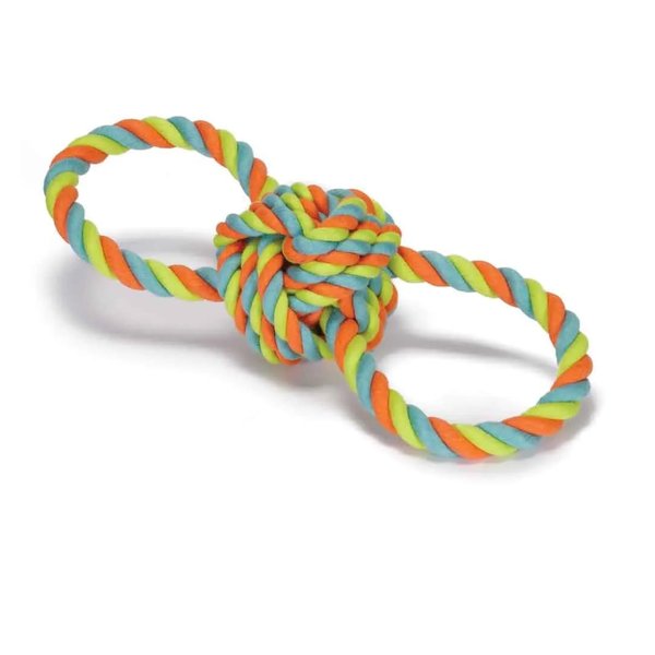 MPP Figure 8 Dog Toys Fun and Colorful Choices Tug Toss Fetch Play Ropes and Loops (Knot Tugger)