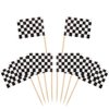 Pangda 100 Pack Checkered Racing Flag Toothpicks Cupcake Picks Toothpick Flag Dinner Flags Race Car Cake Toppers Decorations Party Supplies